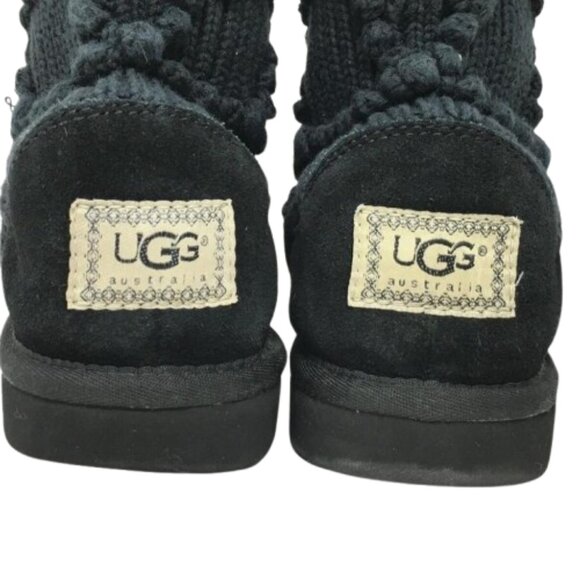 UGG - Argyle Knit Crochet- Snow Boots Winter Shoes Size 8🖤🧸🧶 - Picture 5 of 8
